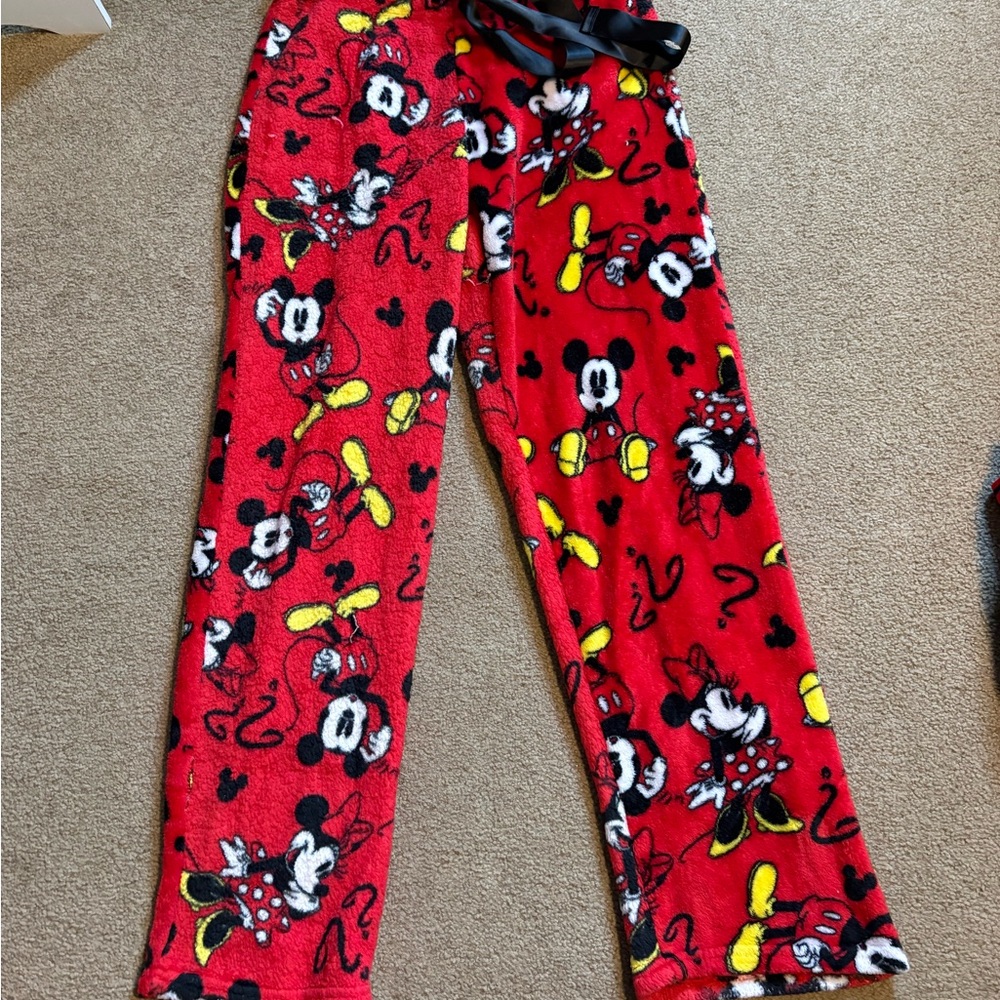 Disney Mickey and Minnie Mouse Red Pajama Bottoms